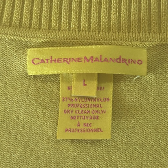 Catherine Malandrino dark yellow Cardigan Sweater Lg - Picture 2 of 12